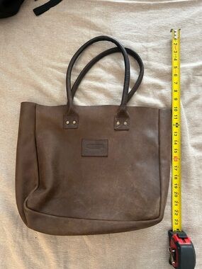 Brown Leather Parker Clay Tote Bag - Classic Everyday Carry